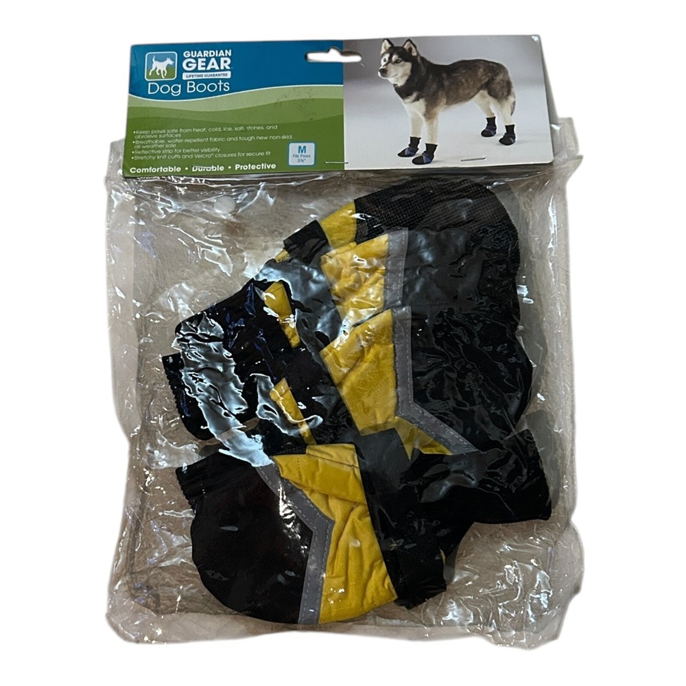 Guardian Gear Yellow - Black Dog Boots Size M Fits Powd 3 3/4" New